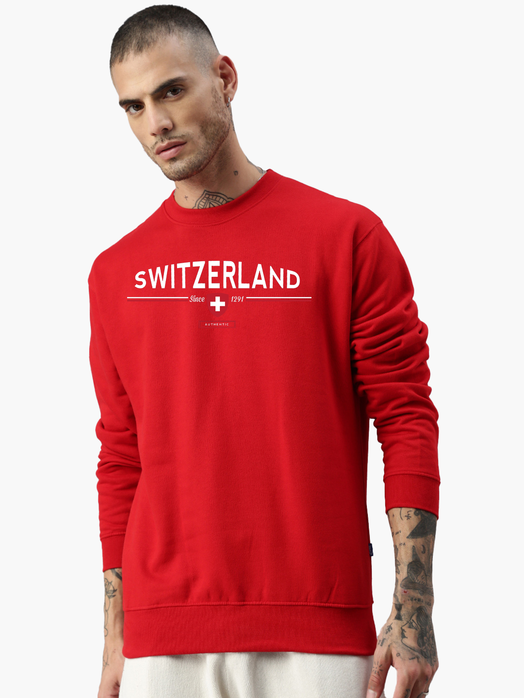 Switcher sweatshirt switzerland color/10 rouge