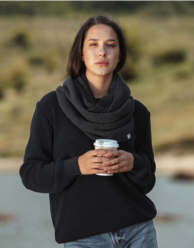 Kefalonia Recycled Cotton-Polyester Loop Scarf