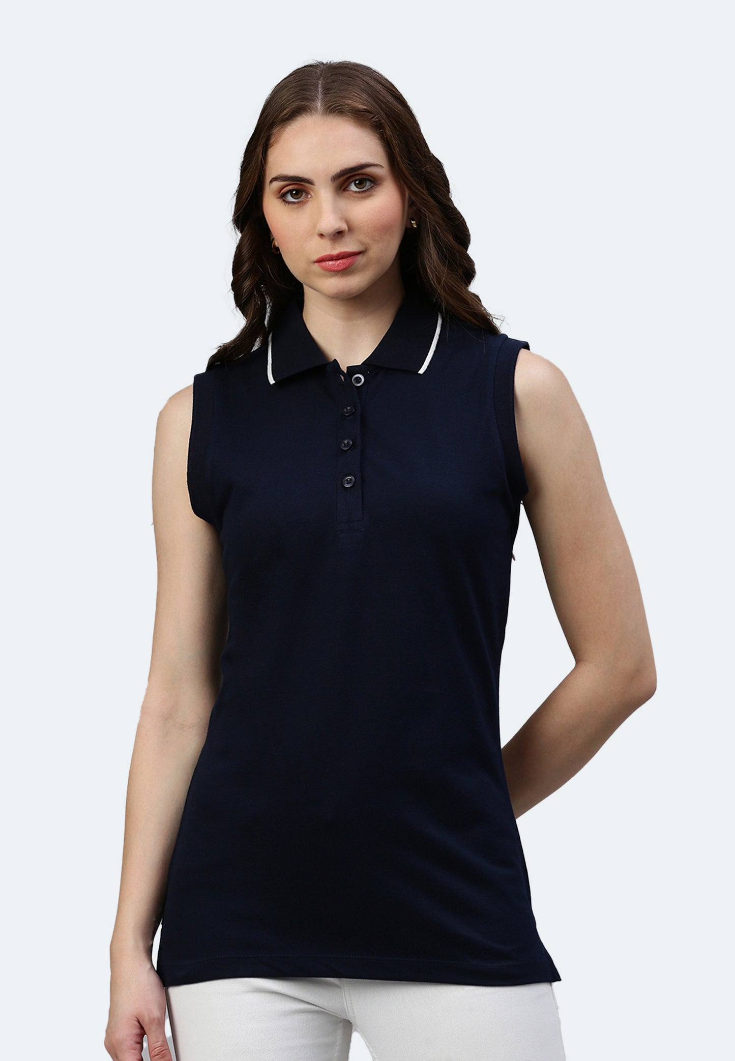 Sleeveless Airtex polo shirt Gabriela