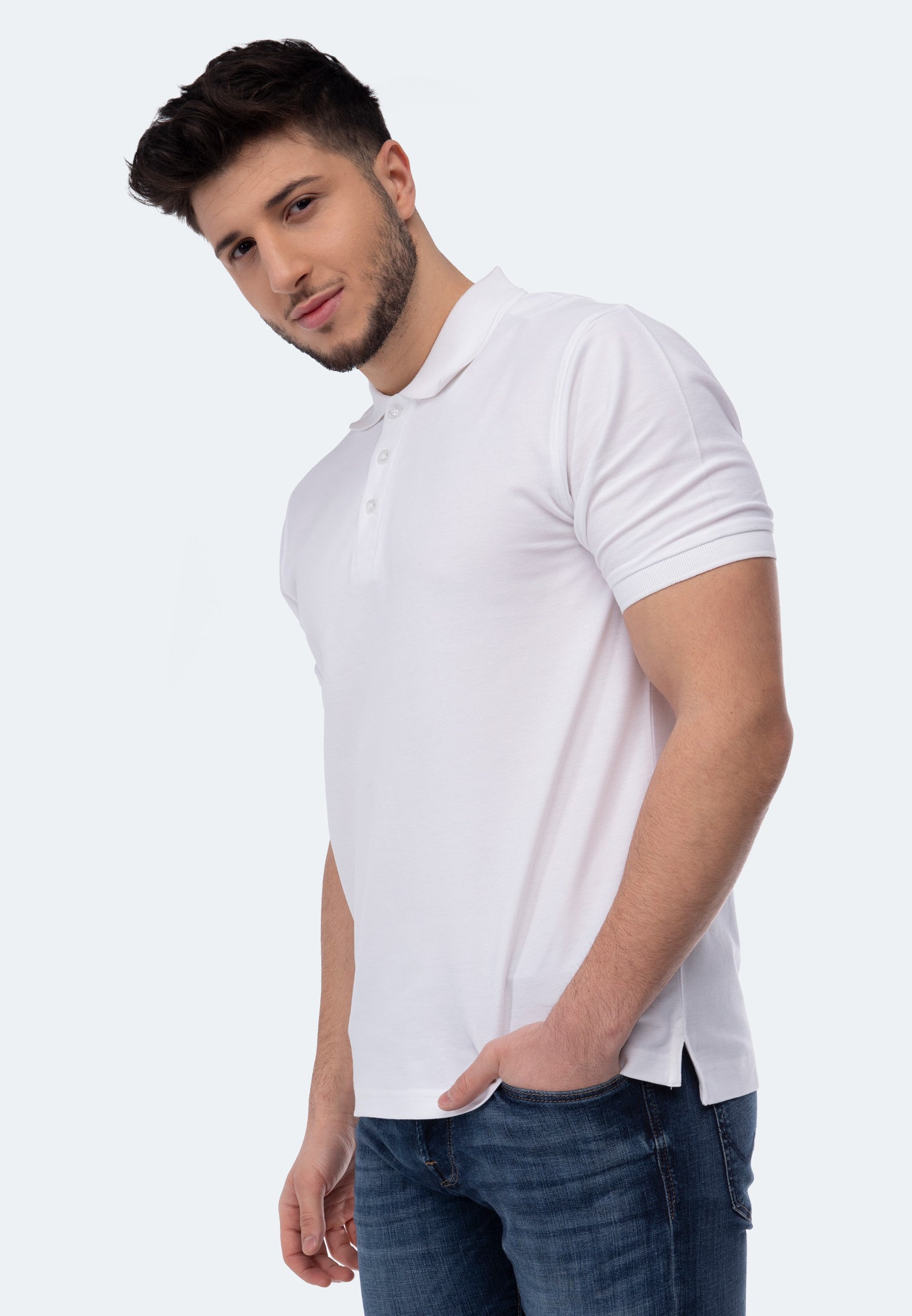 Switcher men's polo john color/1 blanc