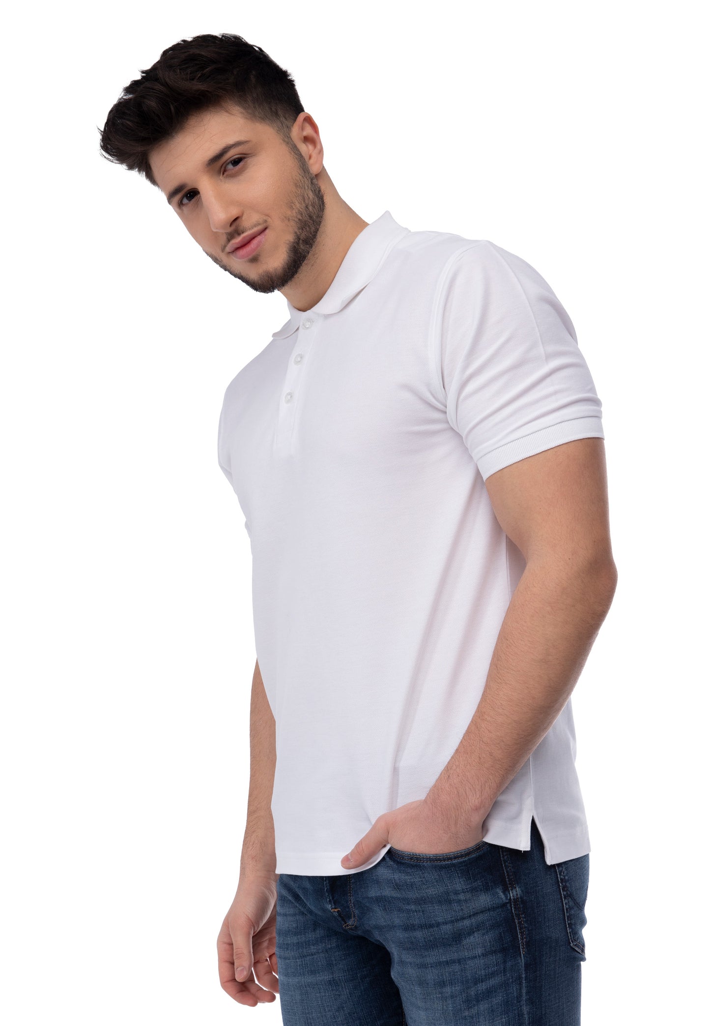 Switcher men's polo john color/1 blanc