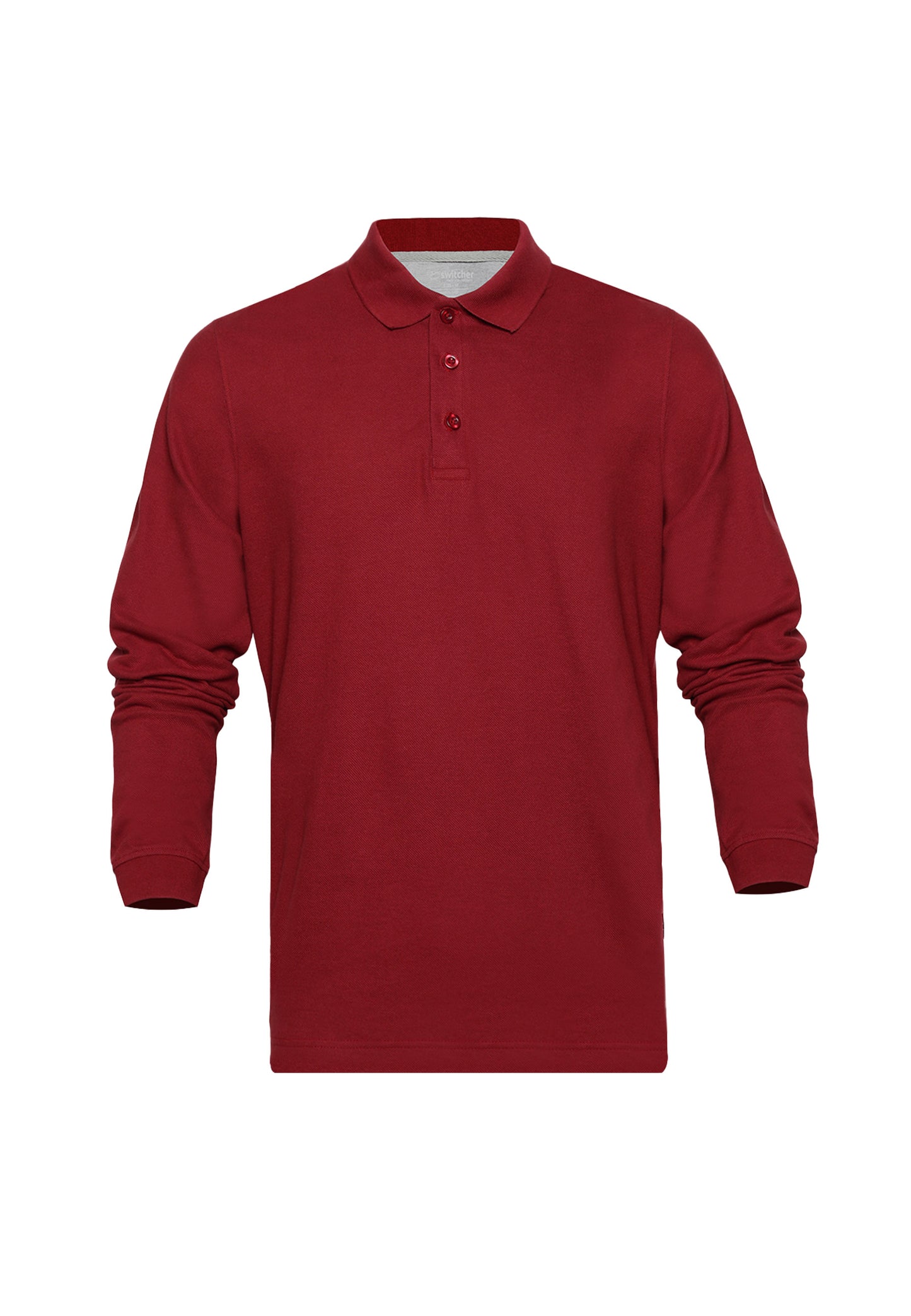Long sleeve organic cotton piqué polo shirt Erik