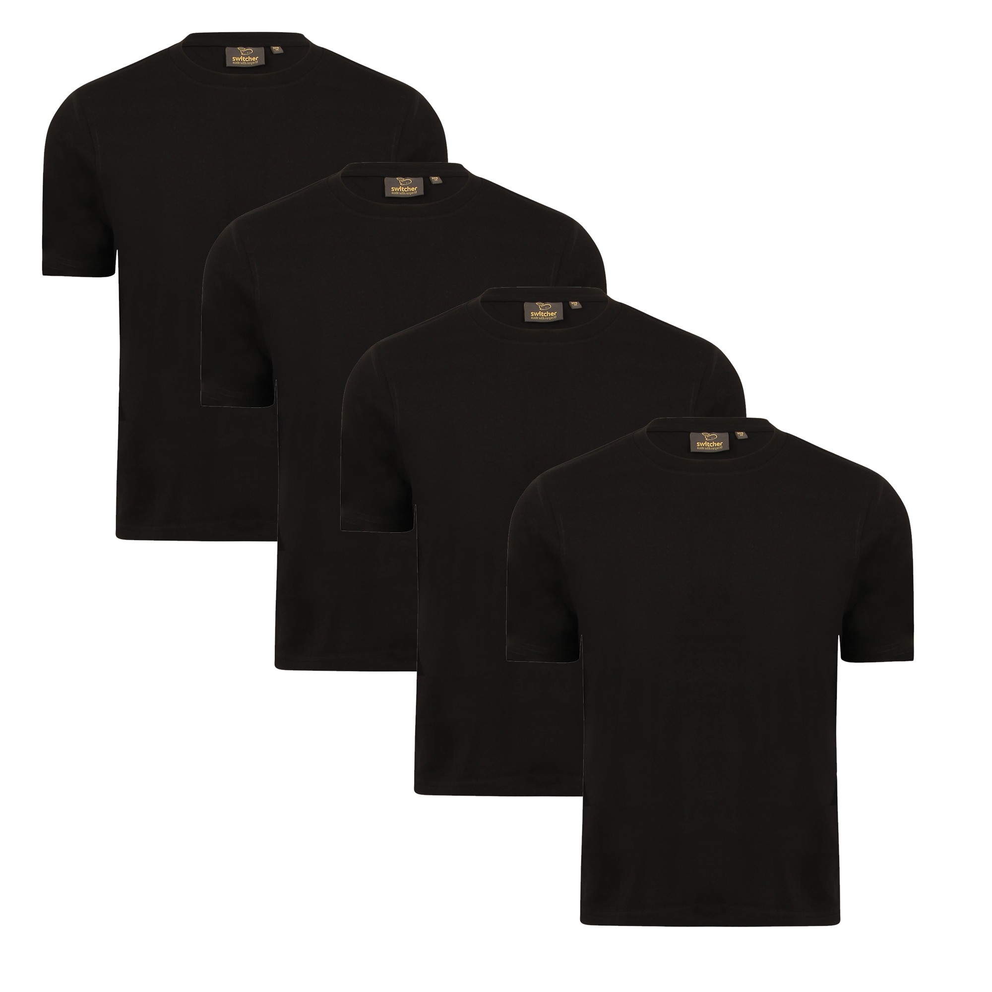 4-pack regular T-shirt black BobII 2018