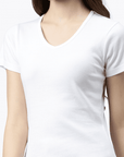 Ribbed T-shirt V-neck Efia 2855