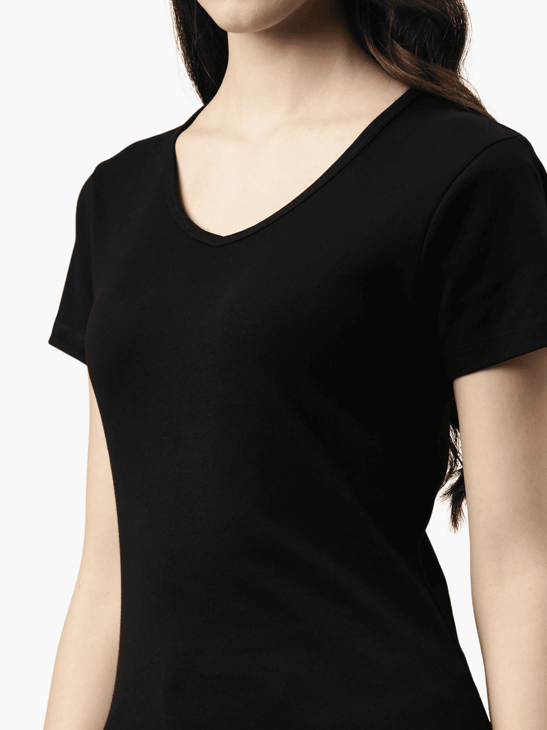 Ribbed T-shirt V-neck Efia 2855