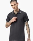 Contrast polo with elastane Ben 4002