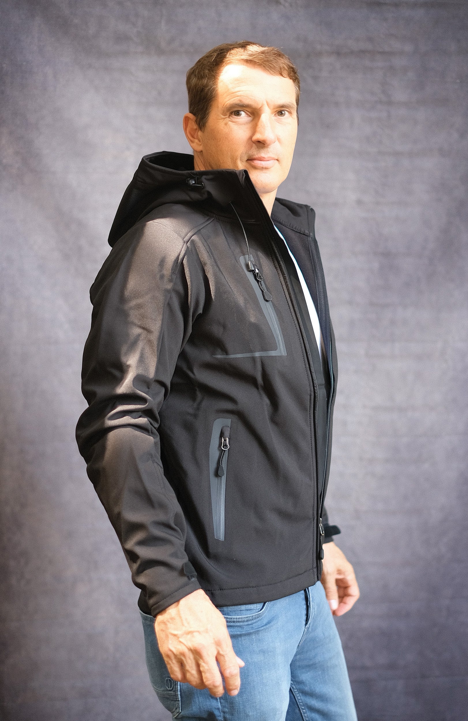 Mens Combin Recycled Polyester Hooded Softshell Jacket