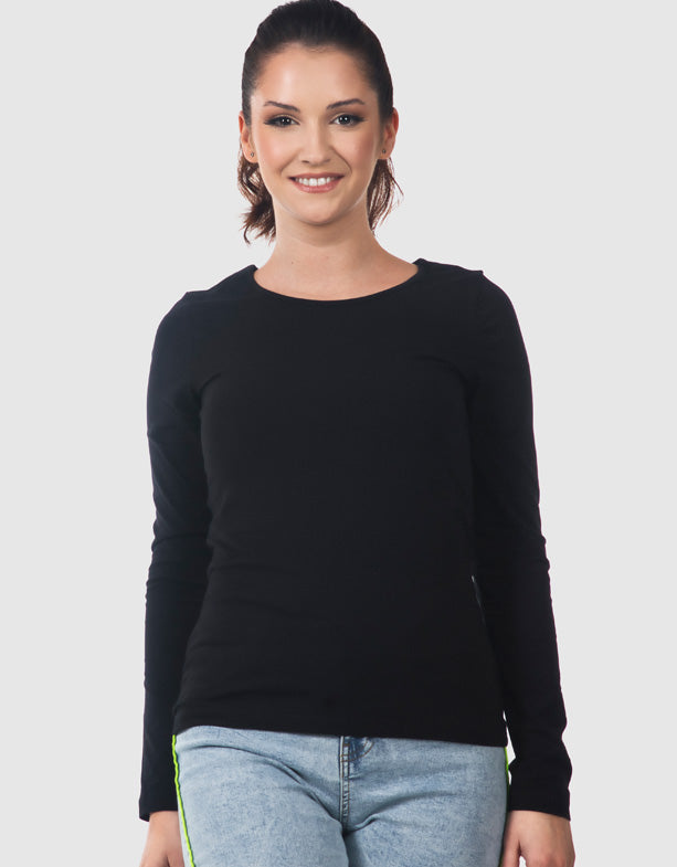 Frauen-Langarm-T-Shirt-Noir-Liliane-Switcher