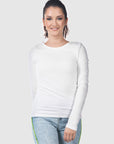 Stretch long sleeve t-shirt liliane blanc ladies switcher