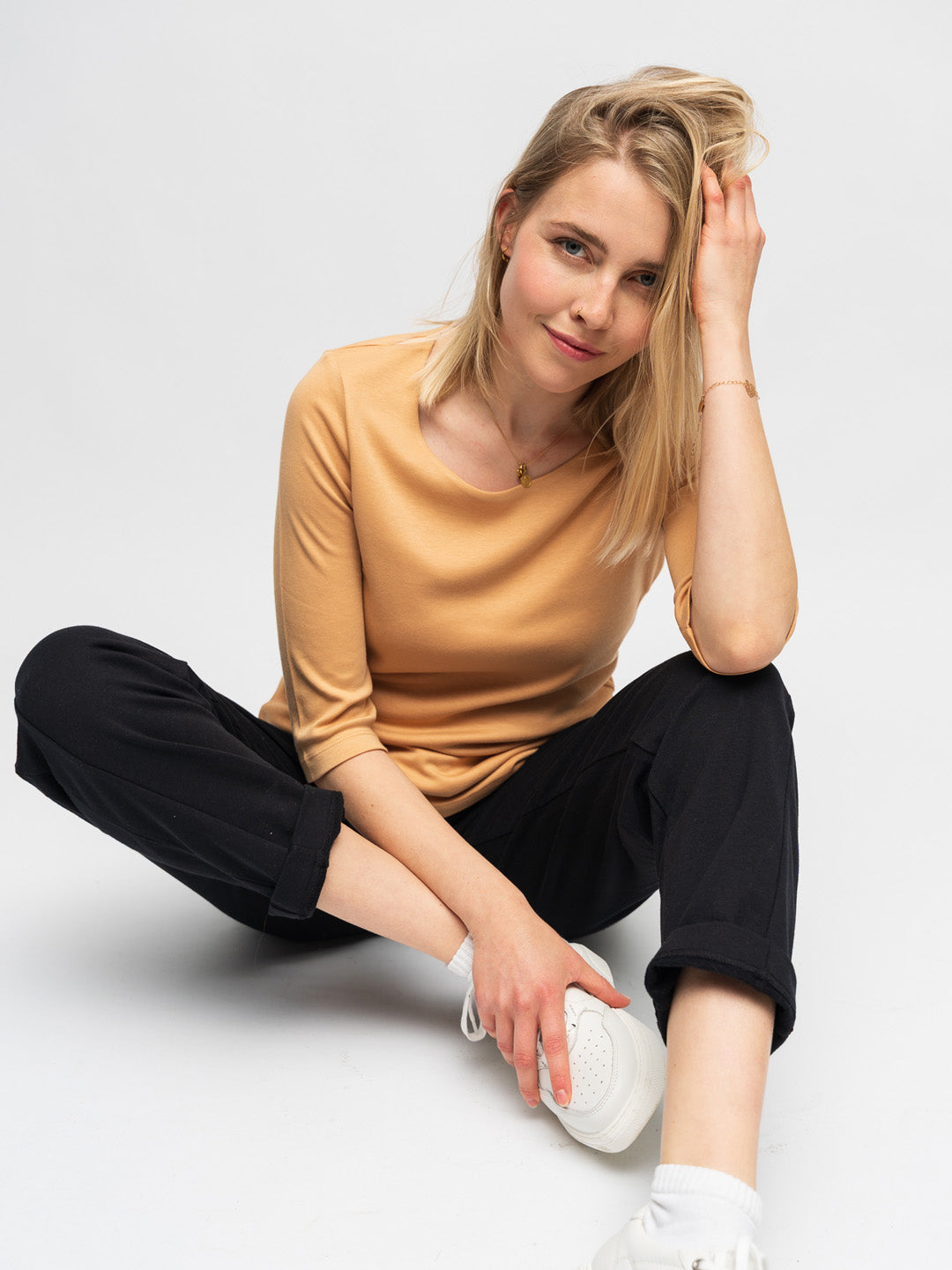 Yasmin ladies basic T-shirt 3/4 sleeve