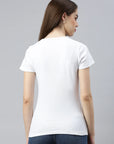 Women's Efia Cotton V-Neck T-Shirt Blanc Back