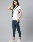Women's Efia Cotton V-Neck T-Shirt Blanc Lookshot