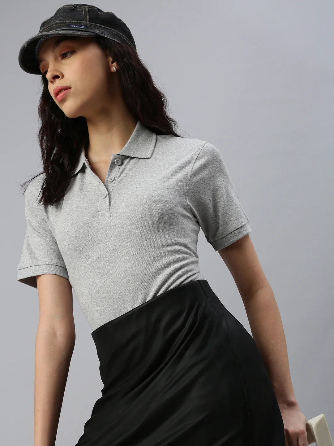 Women-whale-cotton-polo-shirt-gris-chine-sidelook
