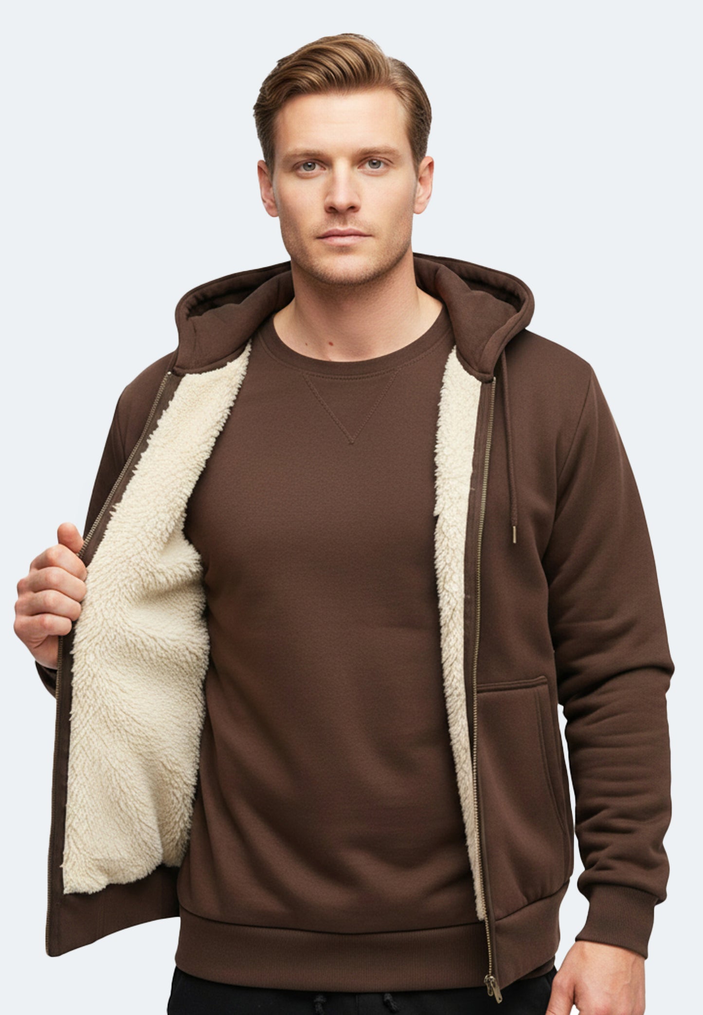 Switcher Sherpa Hoodie verbier color/680 cafe