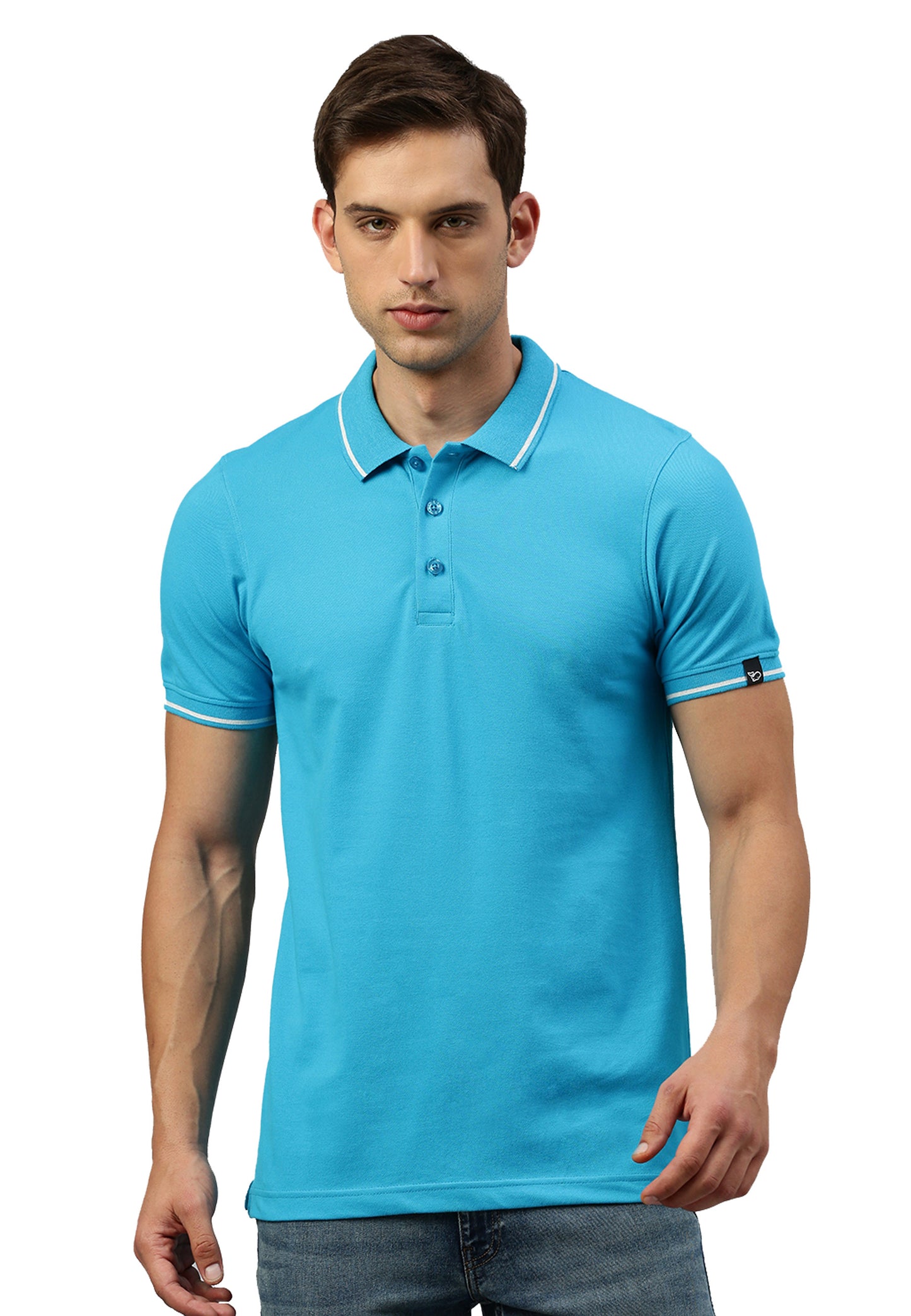 Contrast polo with elastane Ben