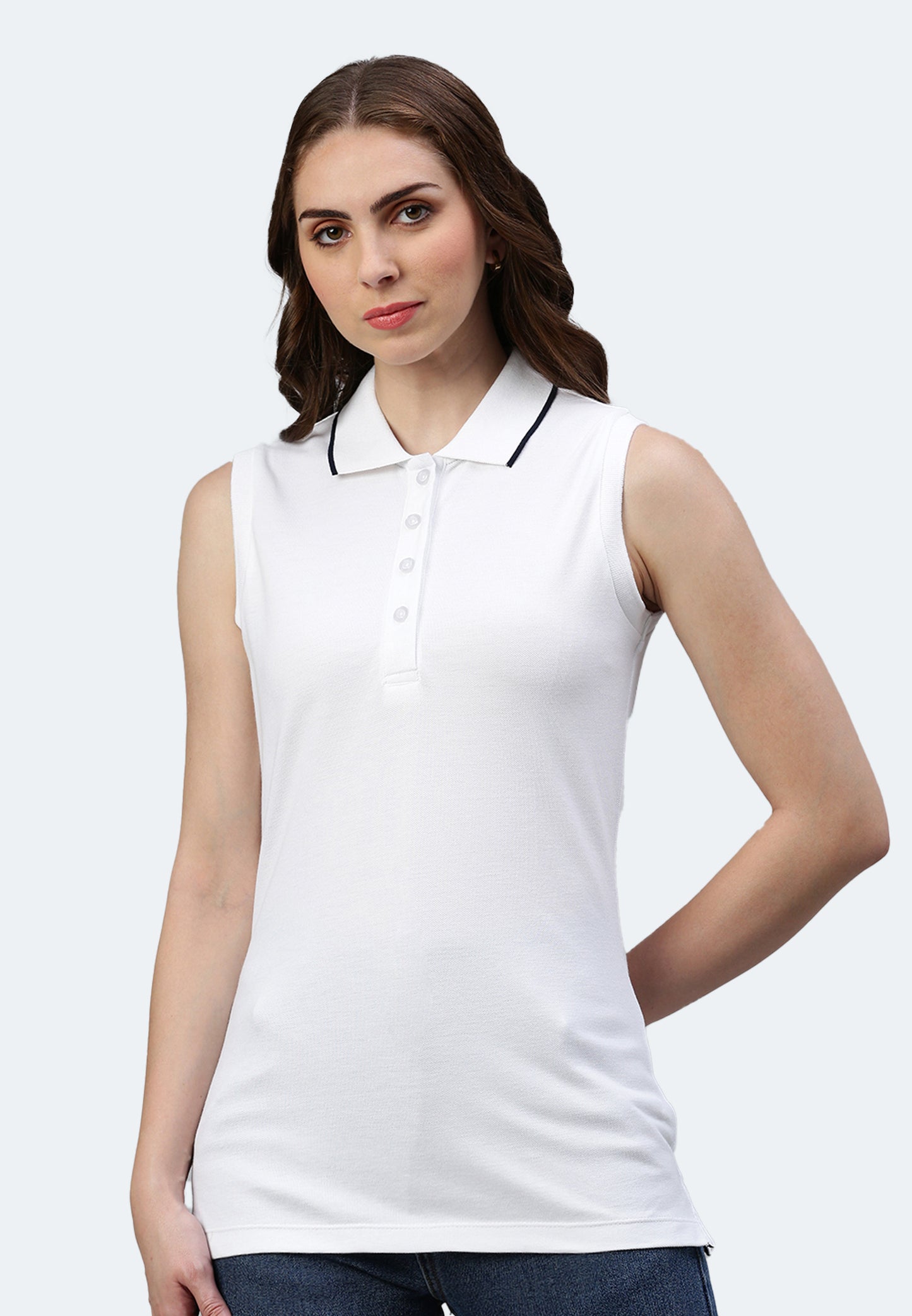Sleeveless Airtex polo shirt Gabriela