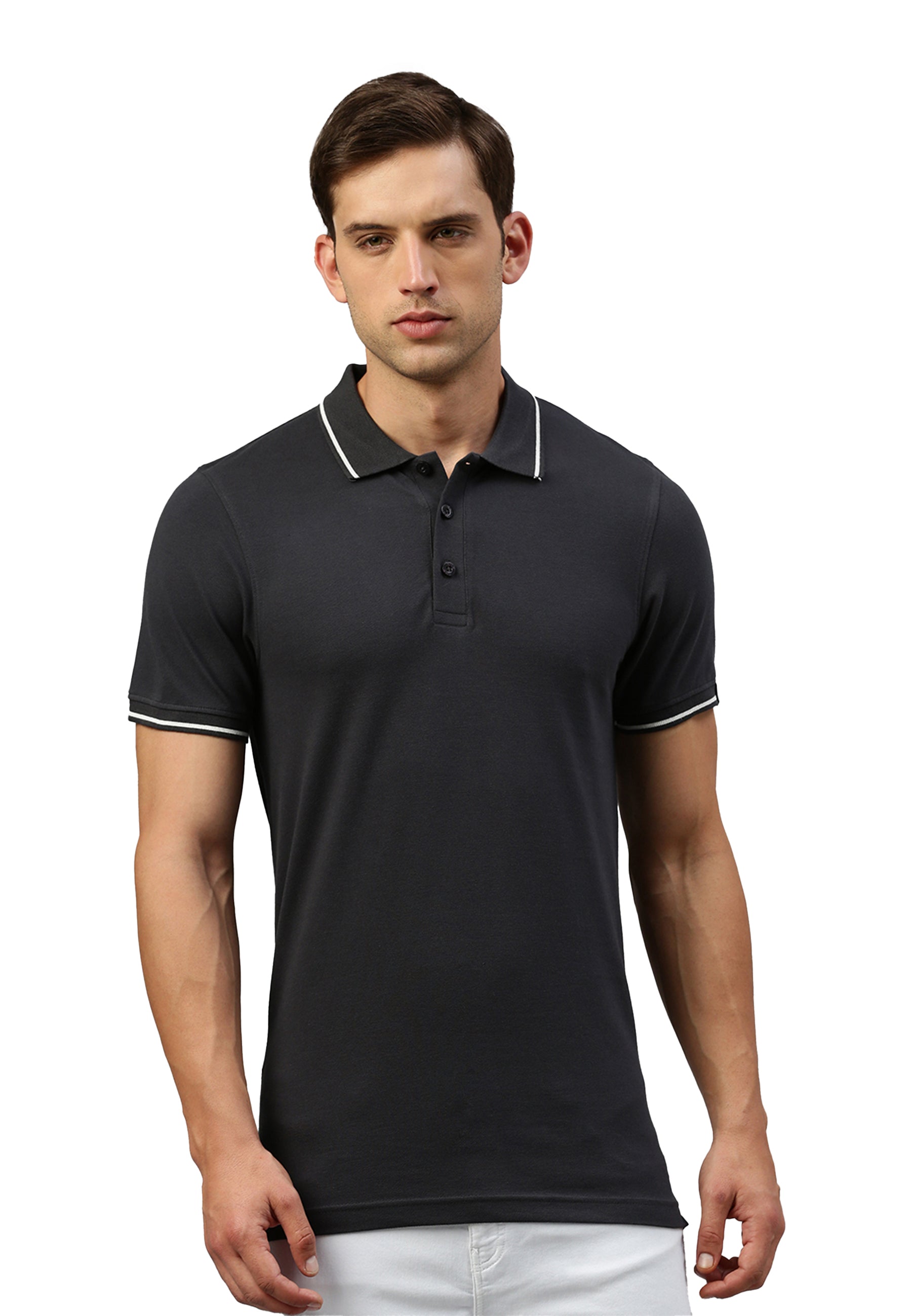 Contrast polo with elastane Ben