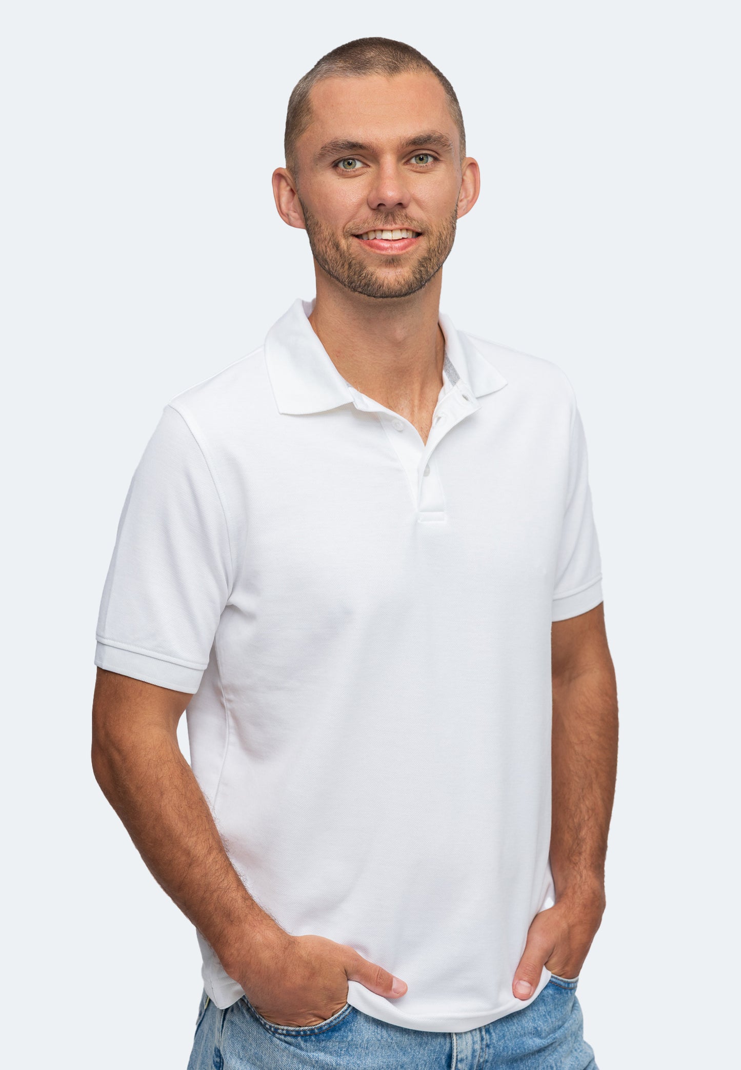 Switcher men's polo john color/1 blanc