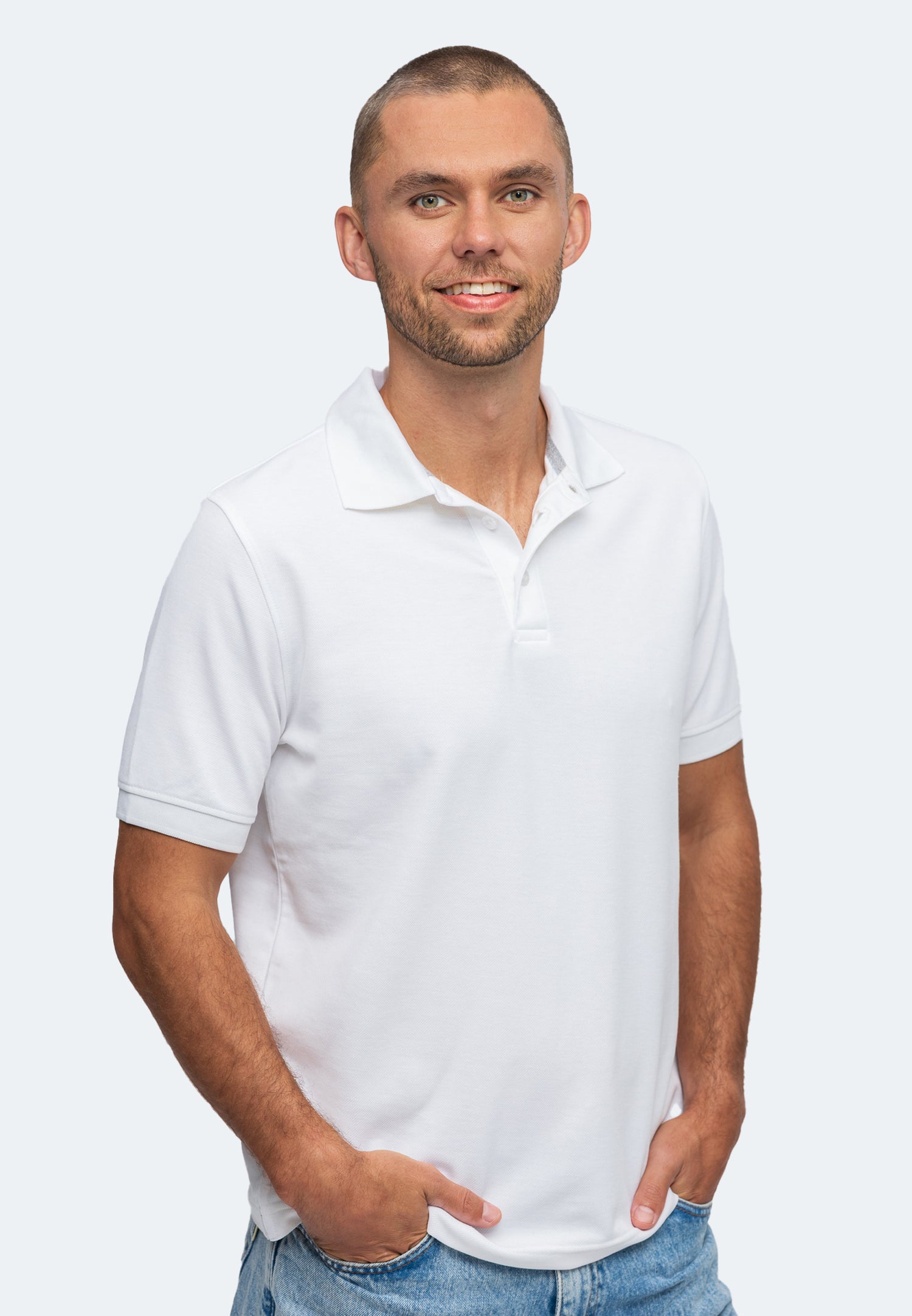 Switcher men's polo john color/1 blanc
