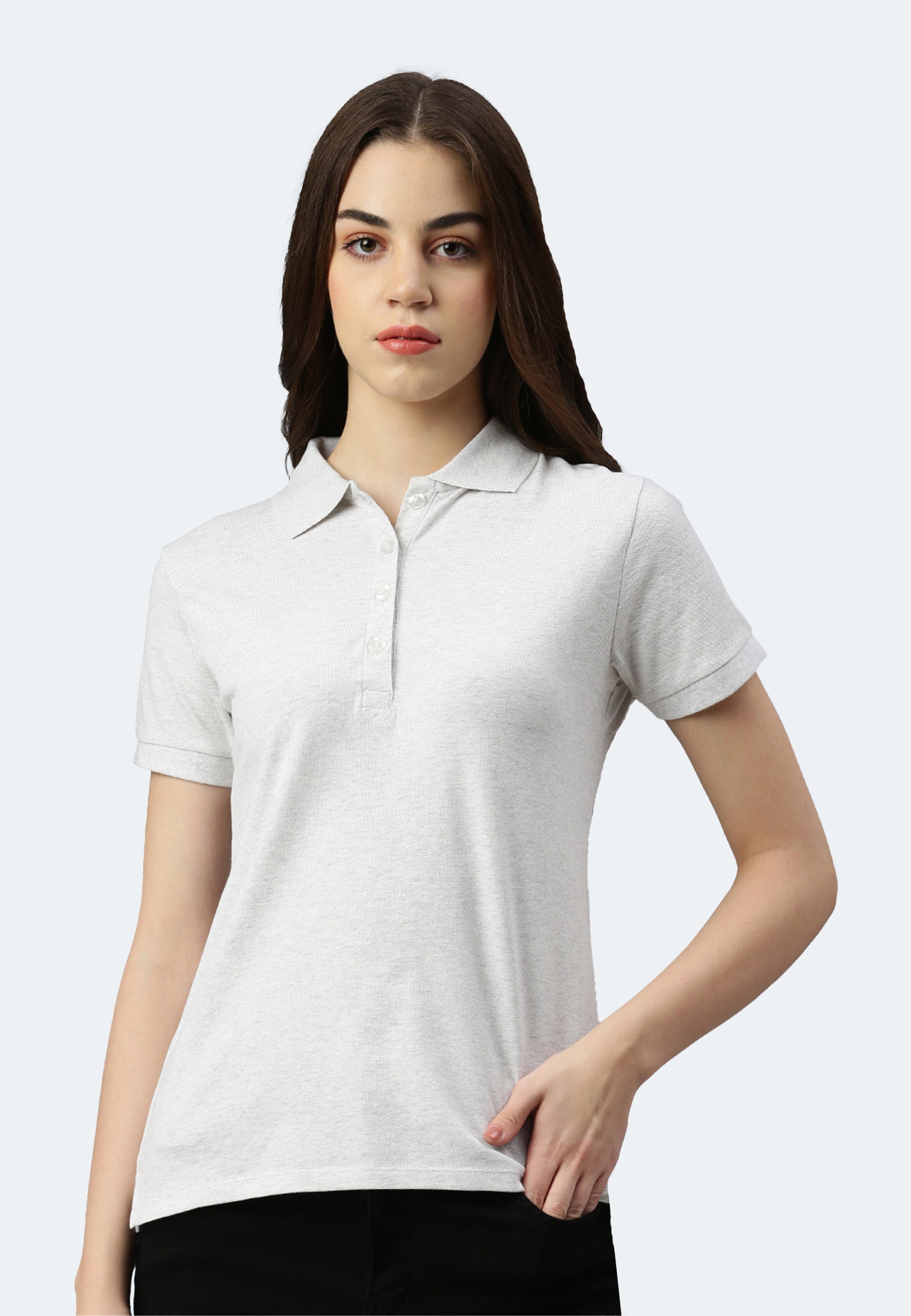 Stretch organic piqué polo shirt Stacy