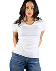 Ribbed T-shirt V-neck Efia
