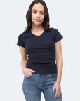 Ribbed T-shirt V-neck Efia