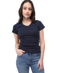 Ribbed T-shirt V-neck Efia
