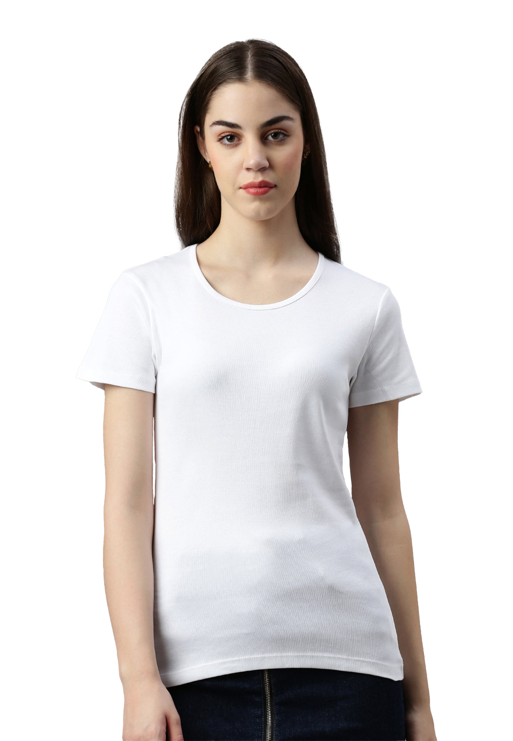Round neck ribbed T-shirt Sally