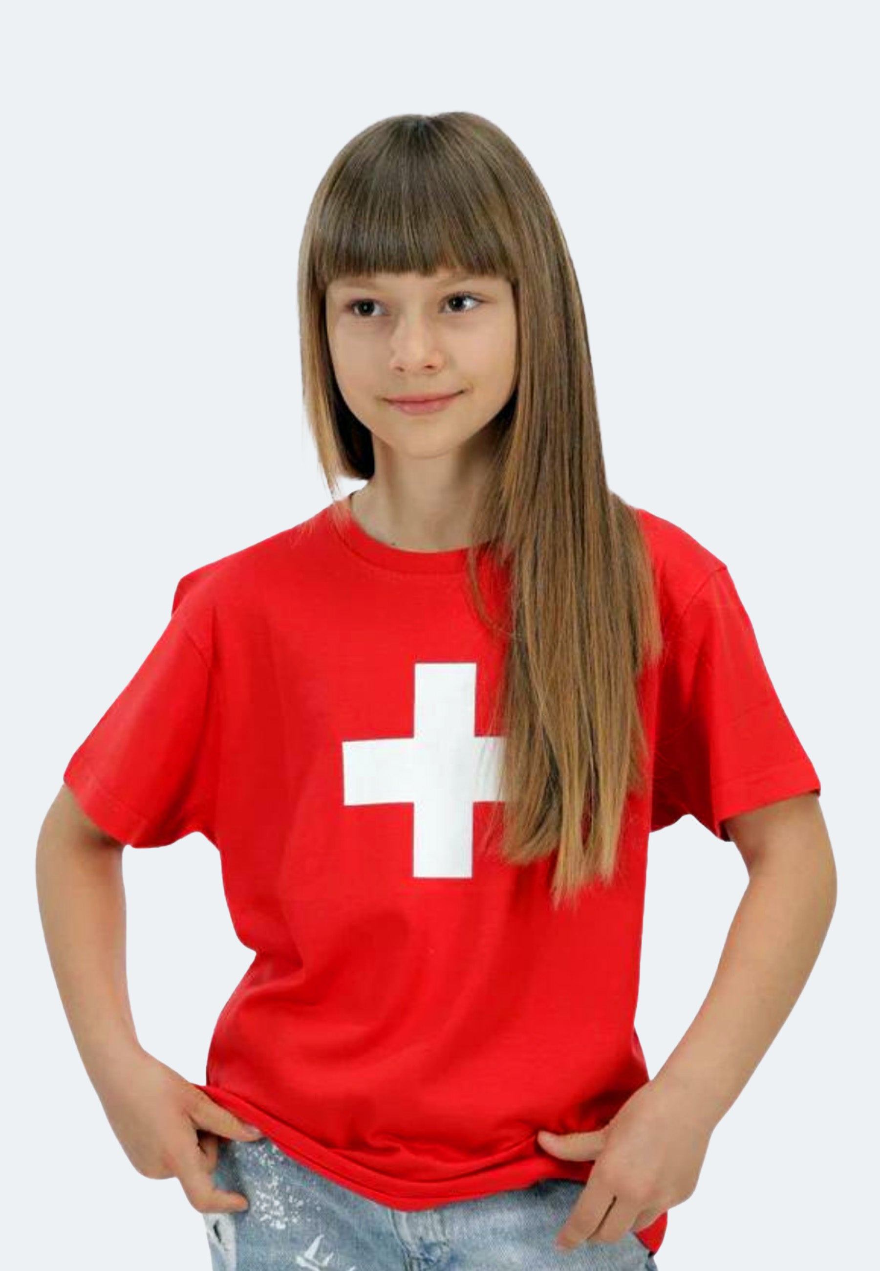 Switcher shirt kid's helvetica color/10 rouge