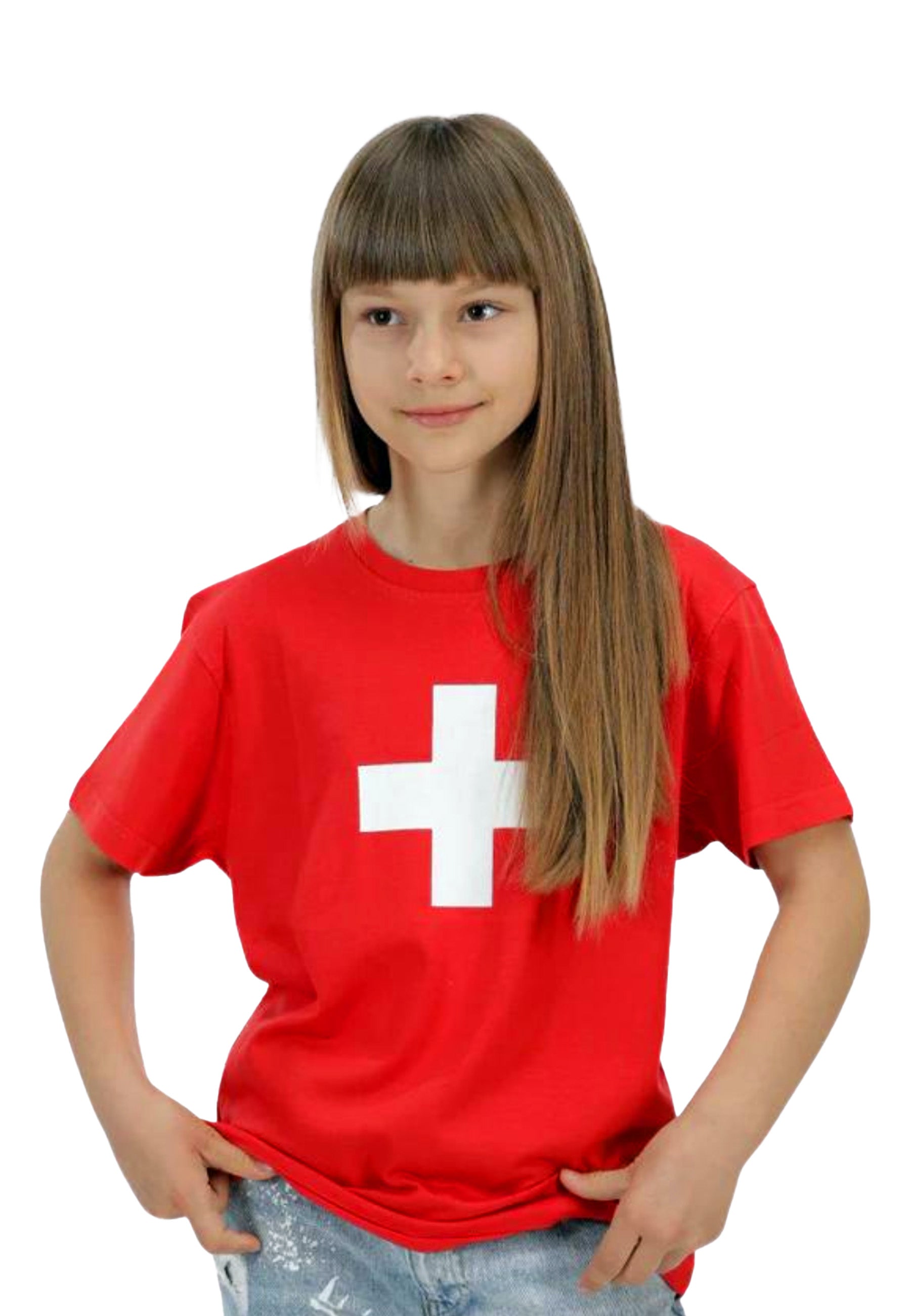 Switcher shirt kid's helvetica color/10 rouge