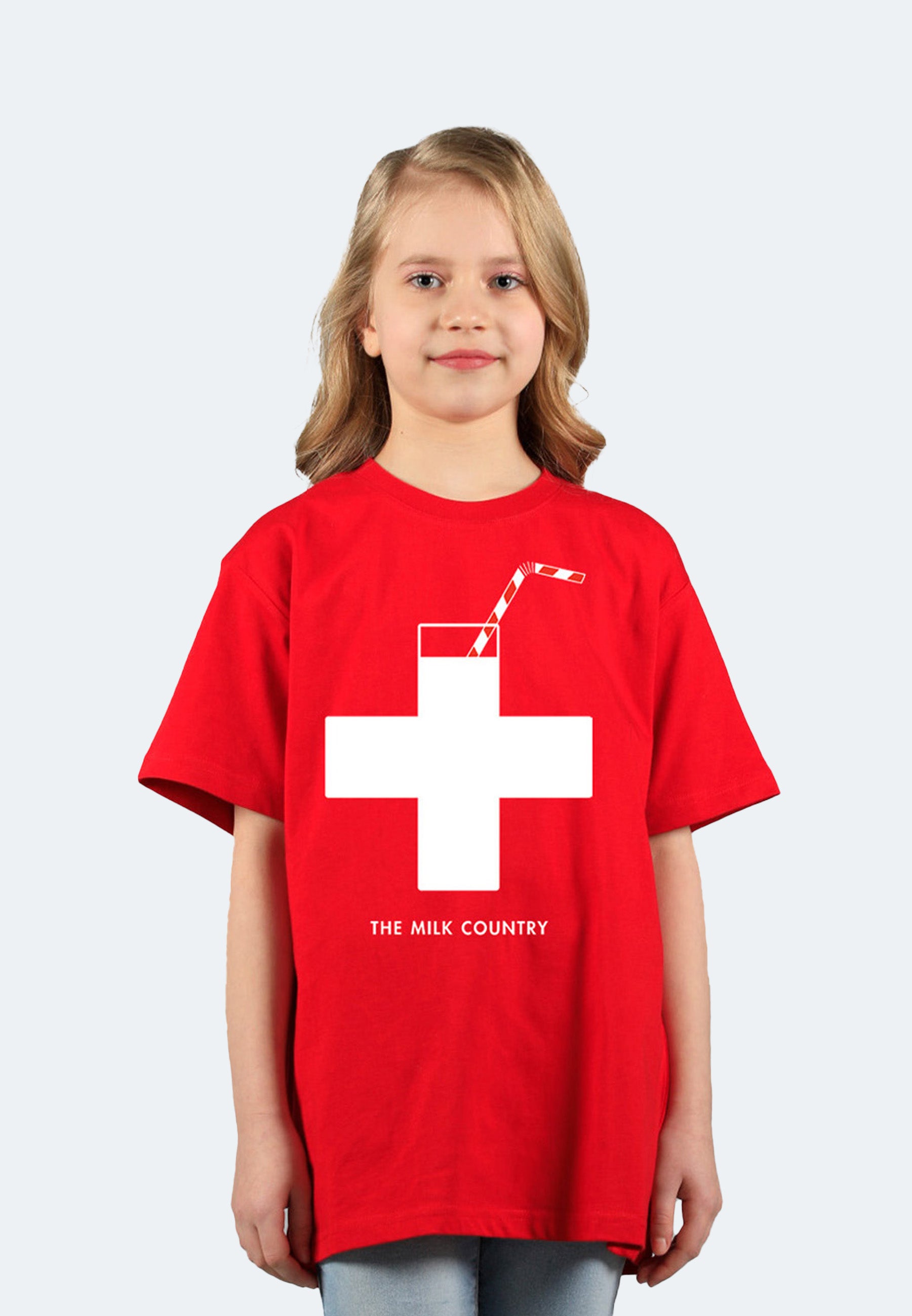 Switcher shirt kid's milk country color/10 rouge