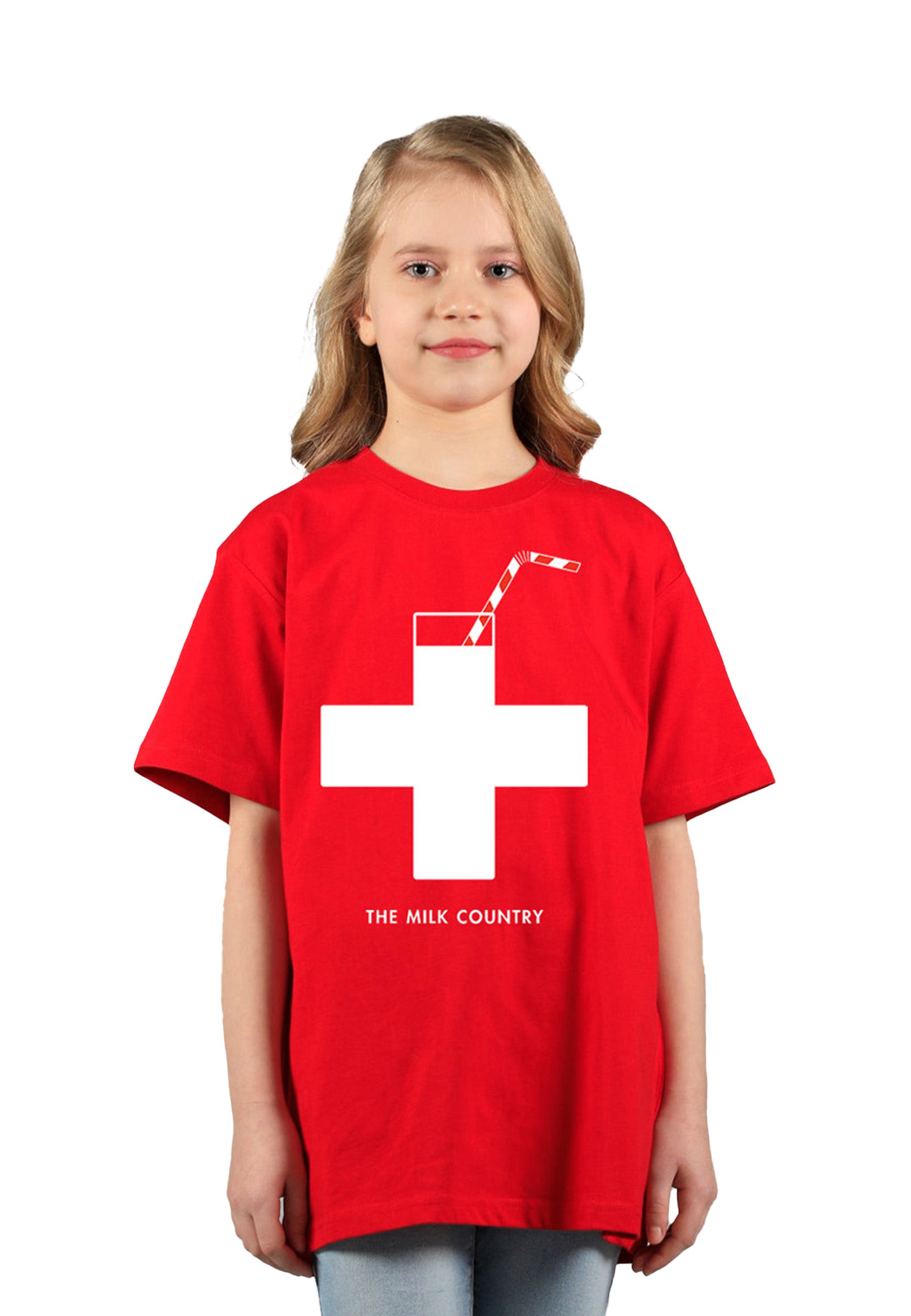 Switcher shirt kid's milk country color/10 rouge