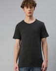 men's demon organic cotton crew neck t-shirt noir china front