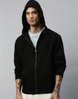 men's miami cotton polyester zip hoodie noir front