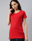 Women T-Shirt-Roundneck-T-Shirt-Red-Switcher