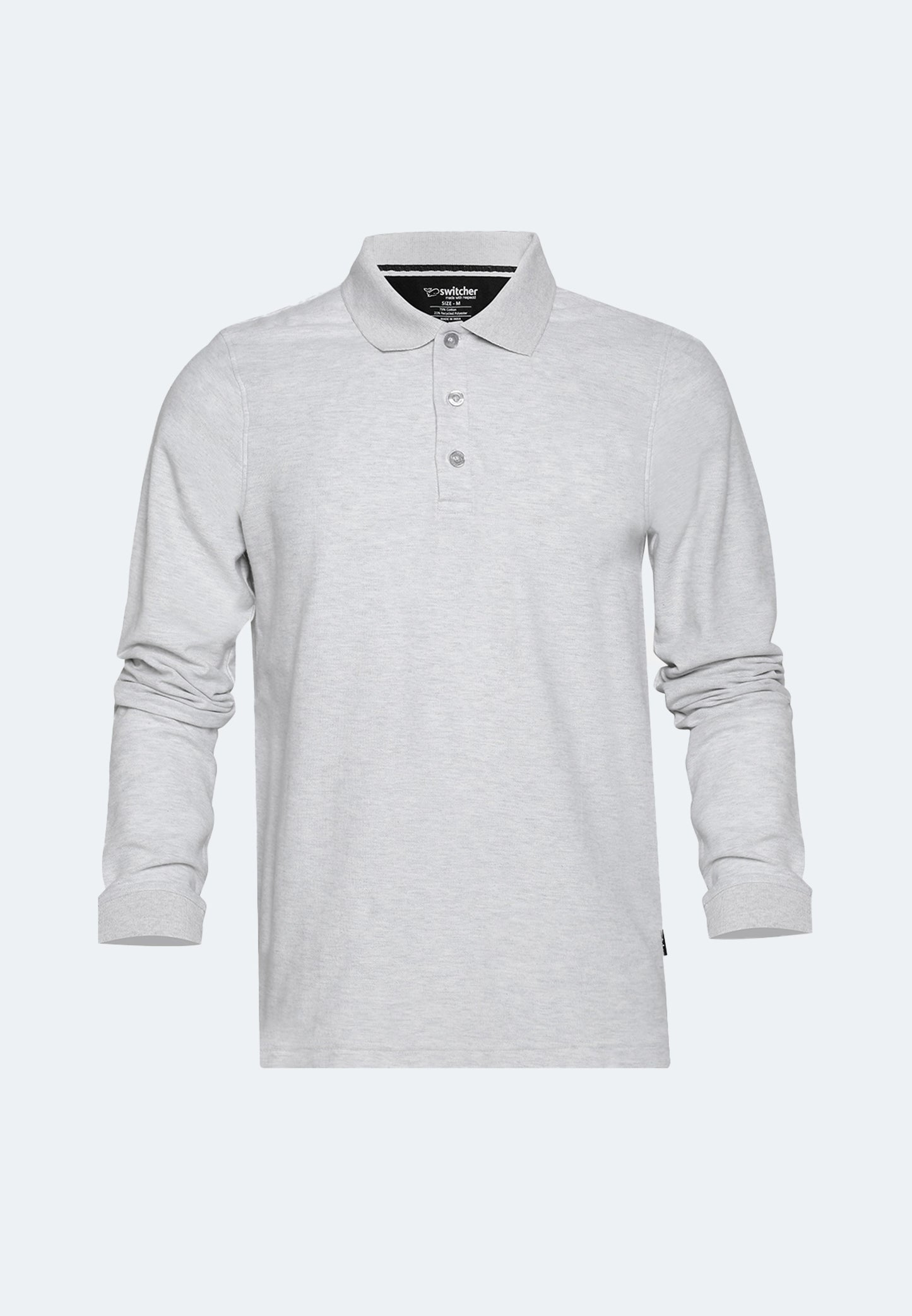 Long sleeve organic cotton piqué polo shirt Erik