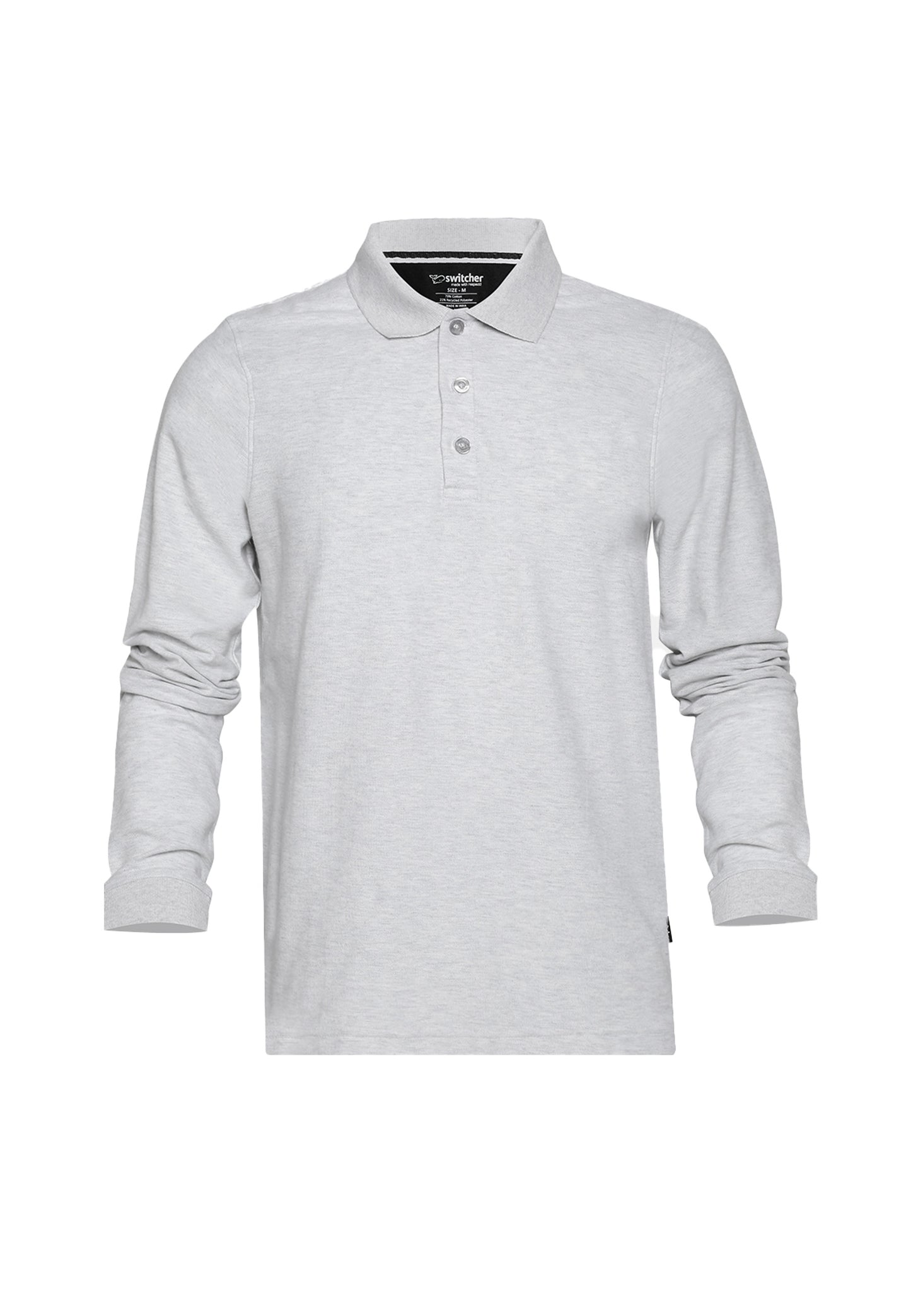 Long sleeve organic cotton piqué polo shirt Erik