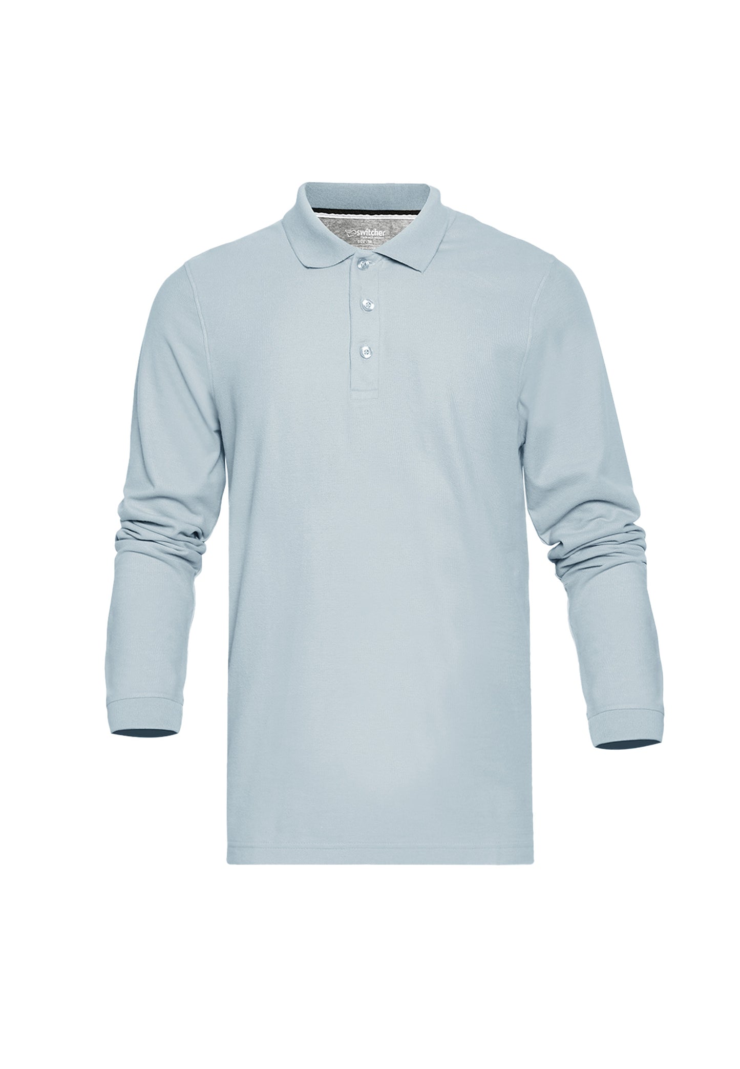 Long sleeve organic cotton piqué polo shirt Erik