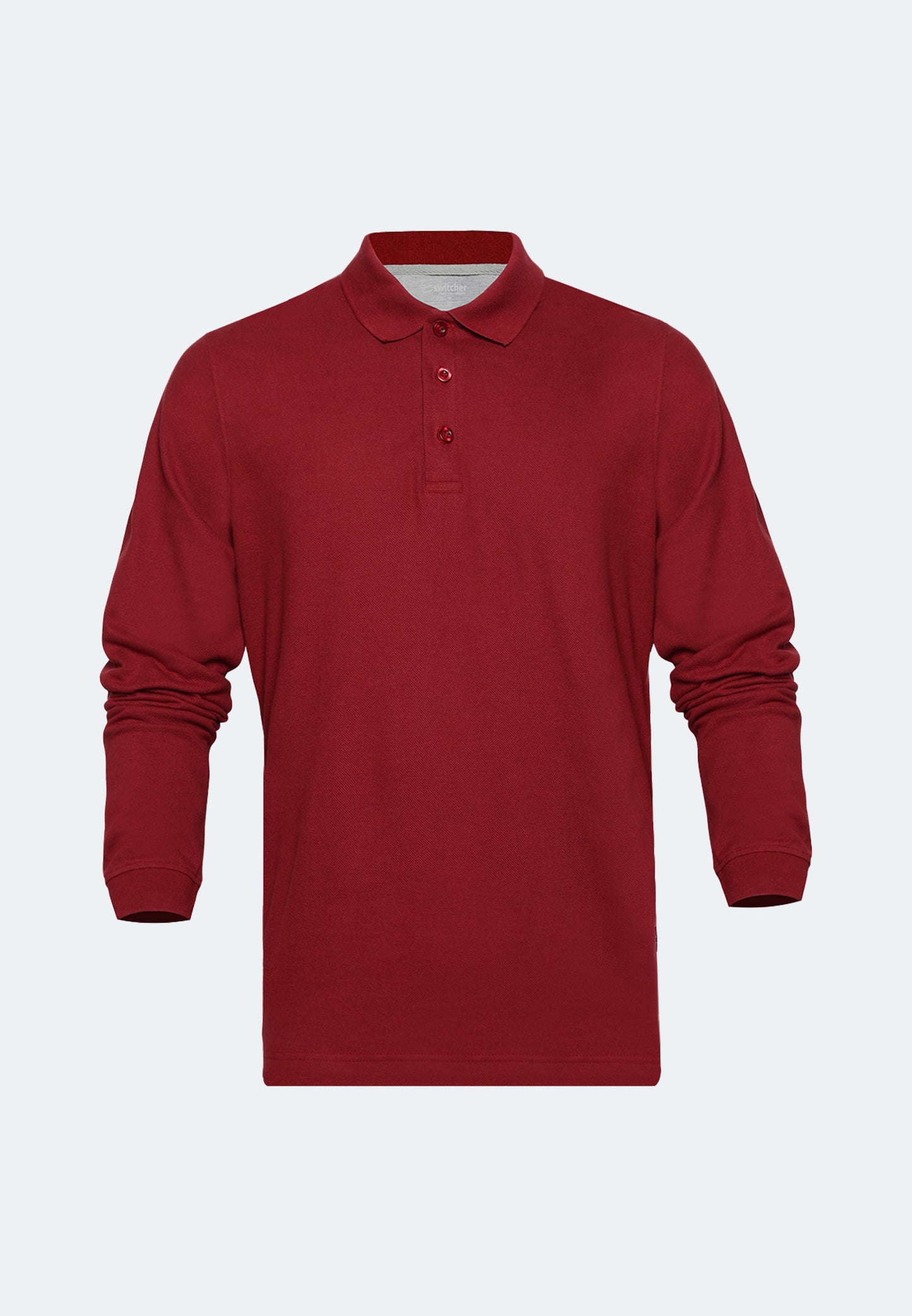 Long sleeve organic cotton piqué polo shirt Erik