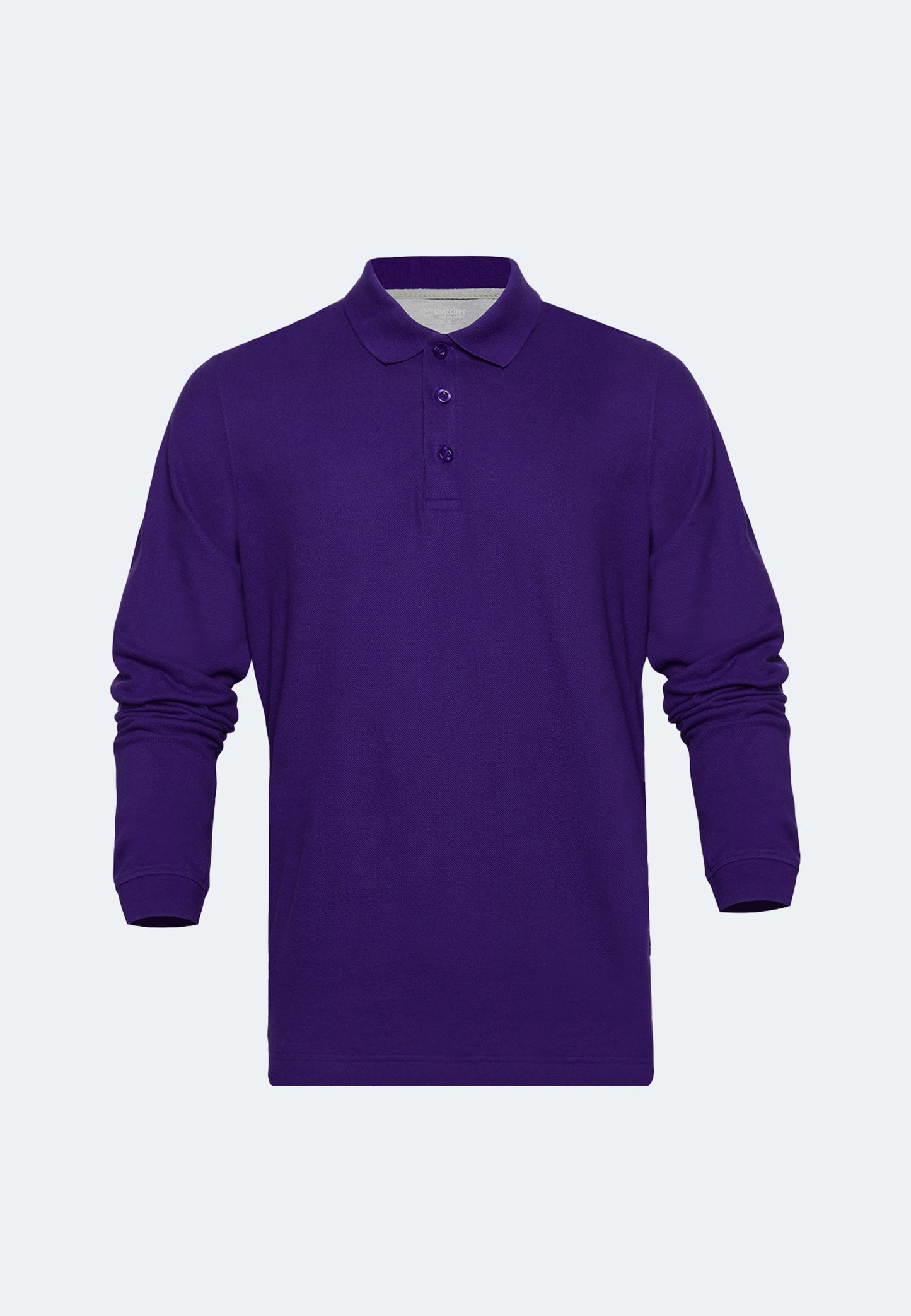 Long sleeve organic cotton piqué polo shirt Erik