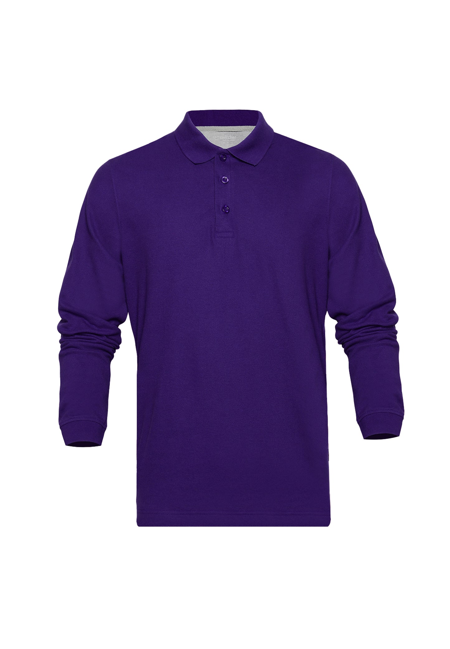 Long sleeve organic cotton piqué polo shirt Erik