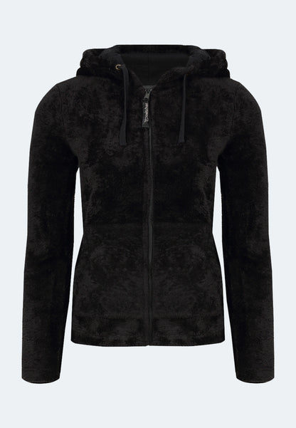 Women's cozy hoodie made from 100% recycled polyester fleece