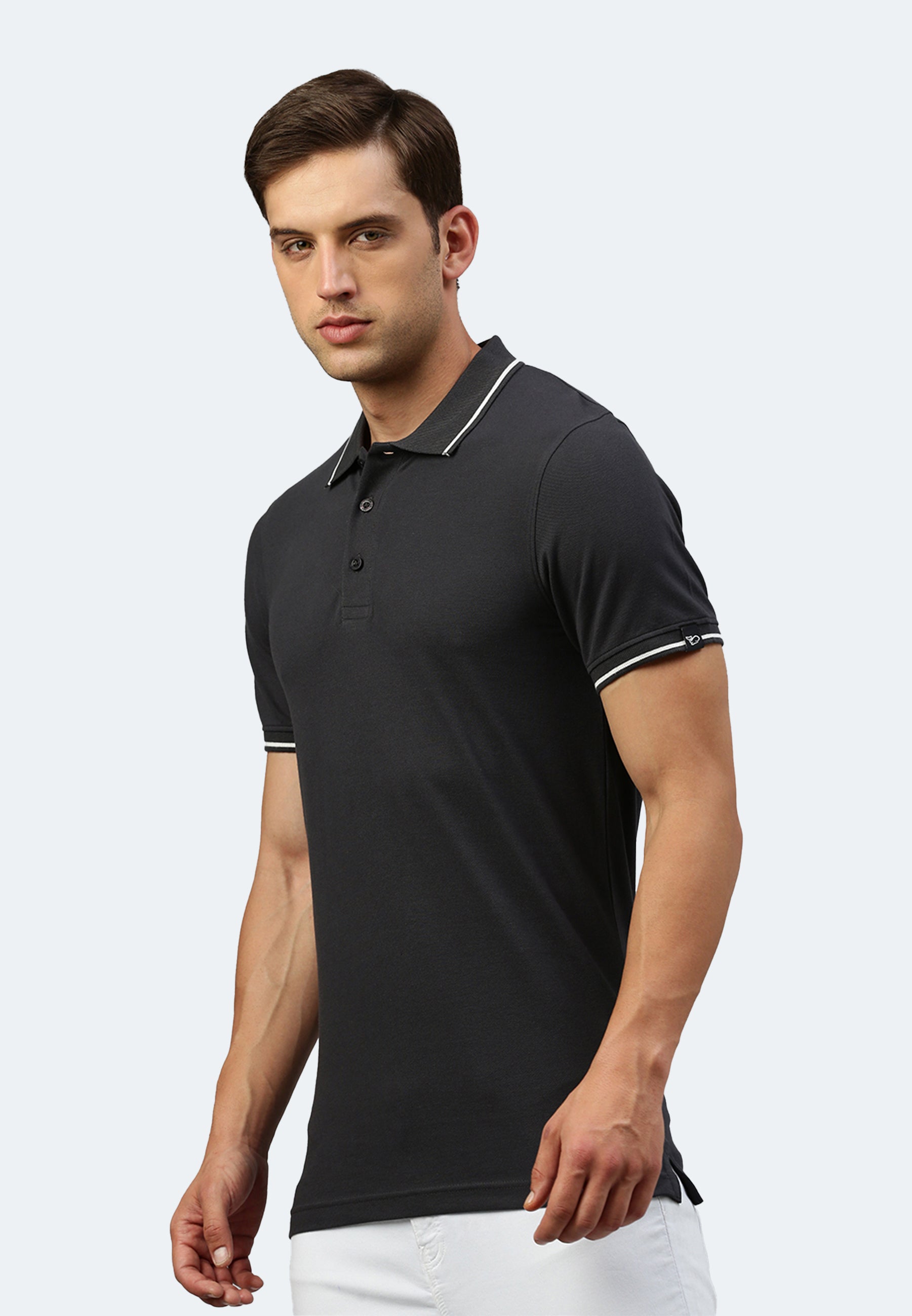 Contrast polo with elastane Ben