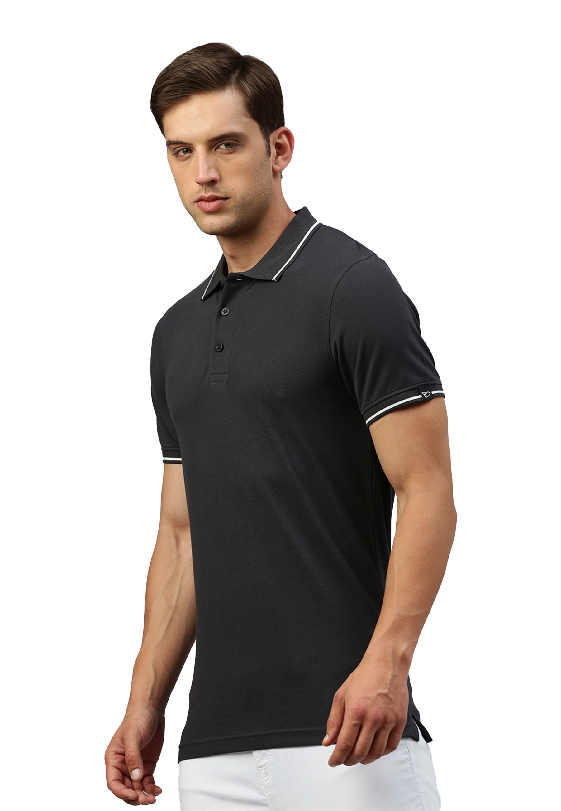 Contrast polo with elastane Ben