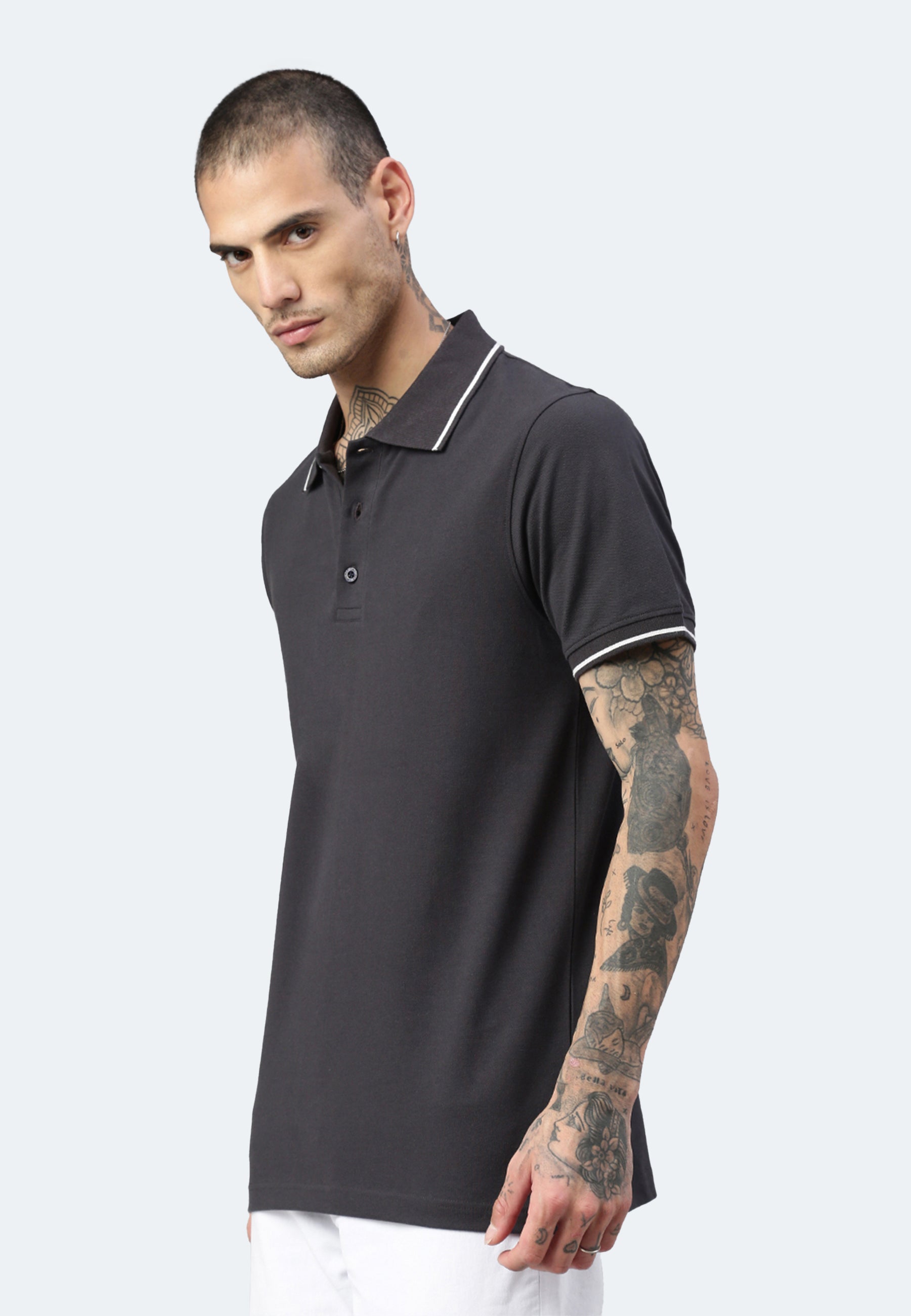 Contrast polo with elastane Ben