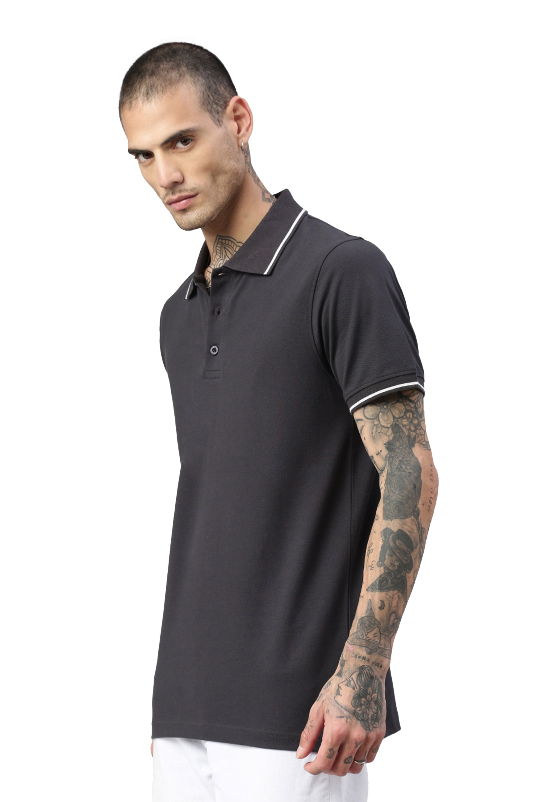 Contrast polo with elastane Ben