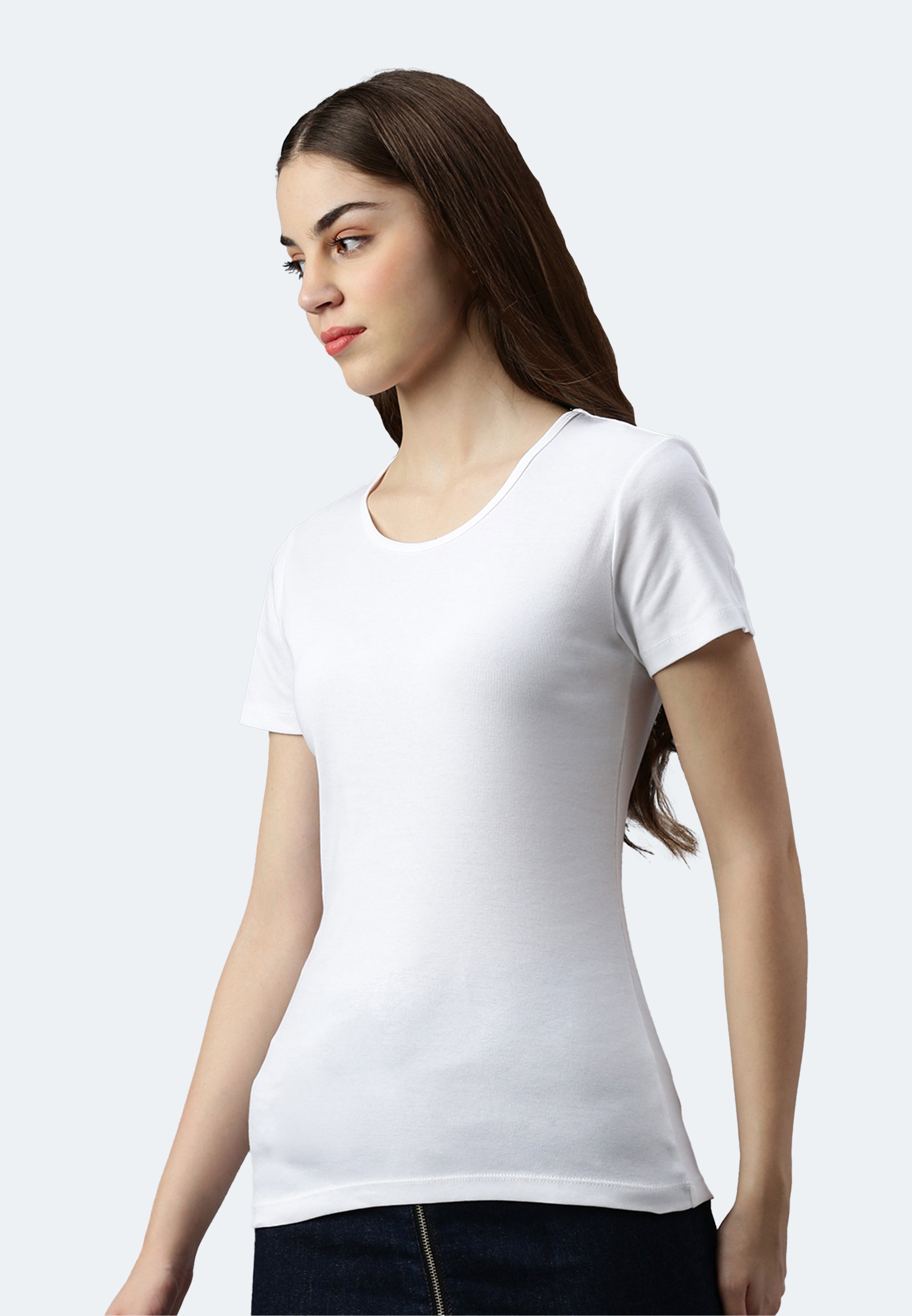 Round neck ribbed T-shirt Sally