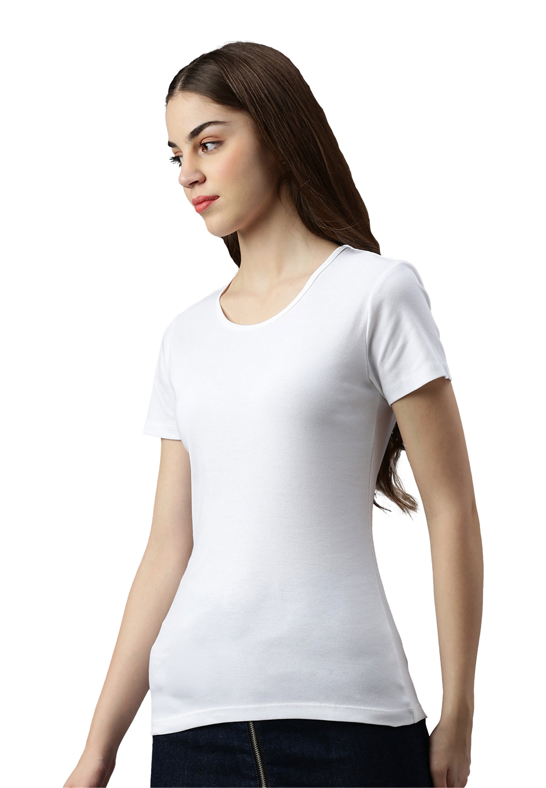 Round neck ribbed T-shirt Sally