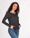 Ladies' long-sleeved shirt Bettina dark gray switcher
