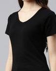 Ribbed T-shirt V-neck Efia 2855